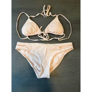 full cut NEW pink L SPACE  two piece swimsuit bikini size XS